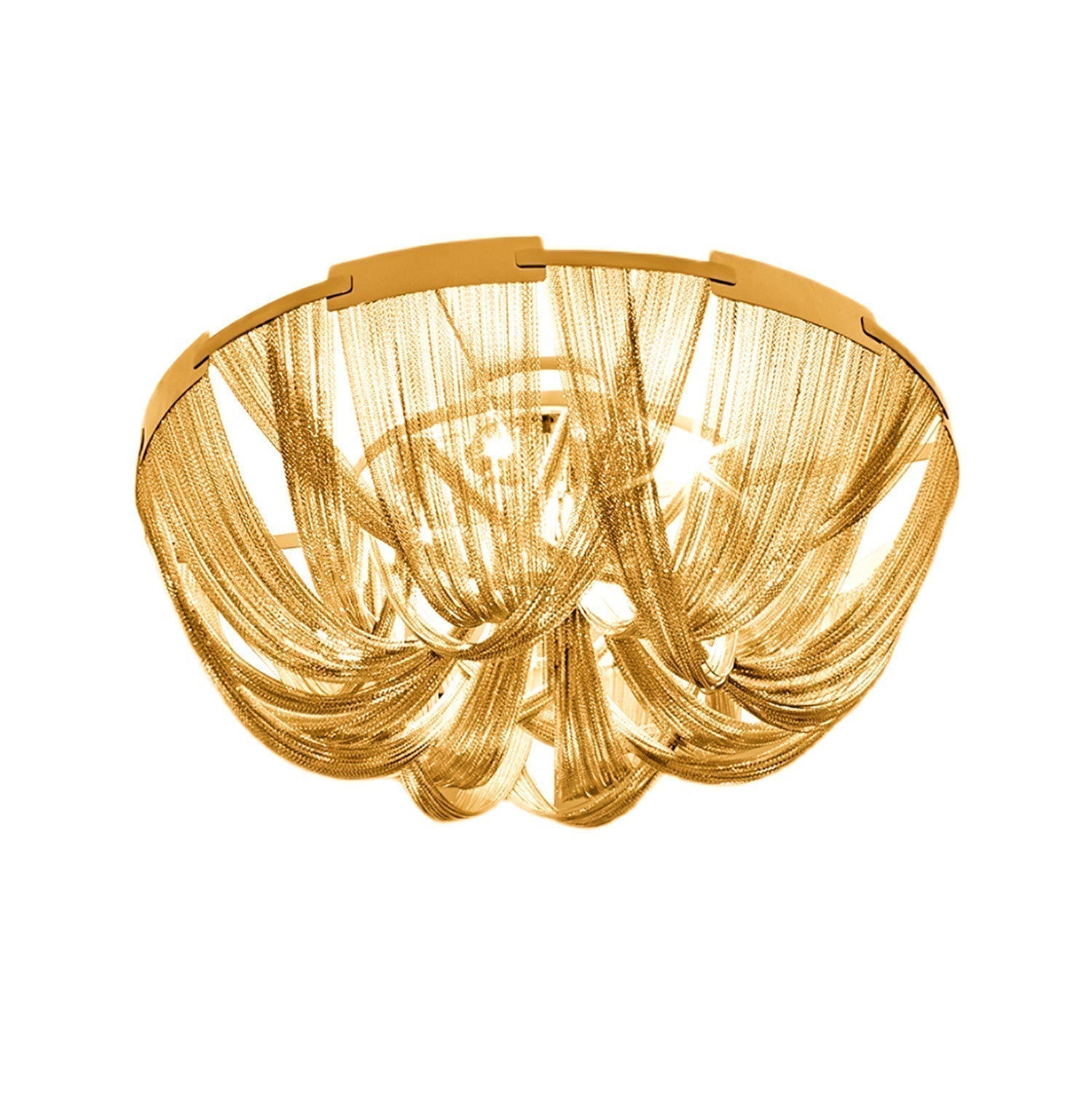 Luxury Contemporary Tassel Aluminum Chain Chandelier Modern Flush Mount Ceiling Light
