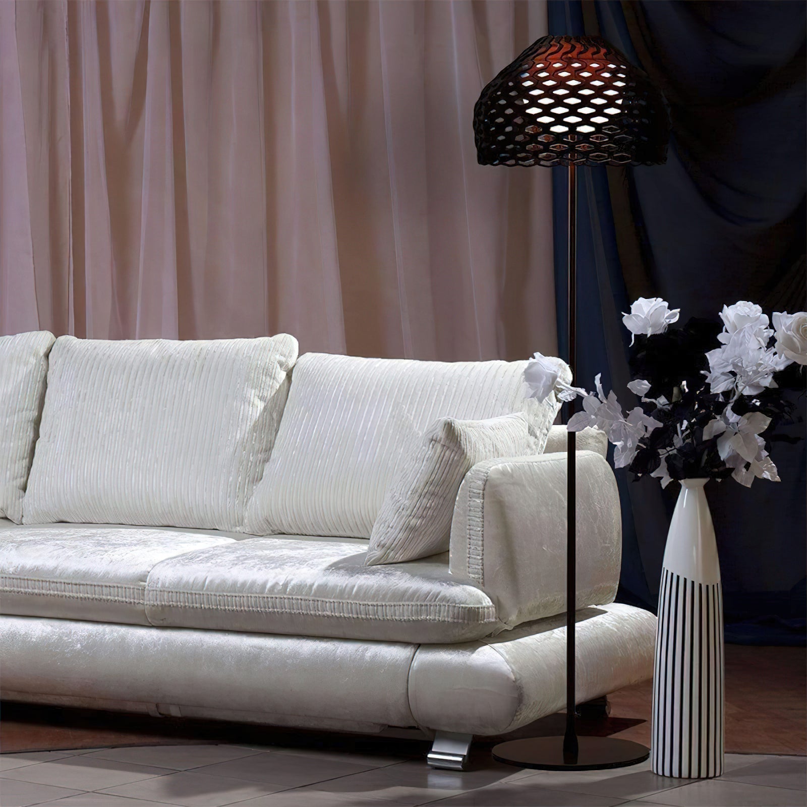 Modern Armadillo Geometric Standing Floor Lamp for Living Room and Office Decor