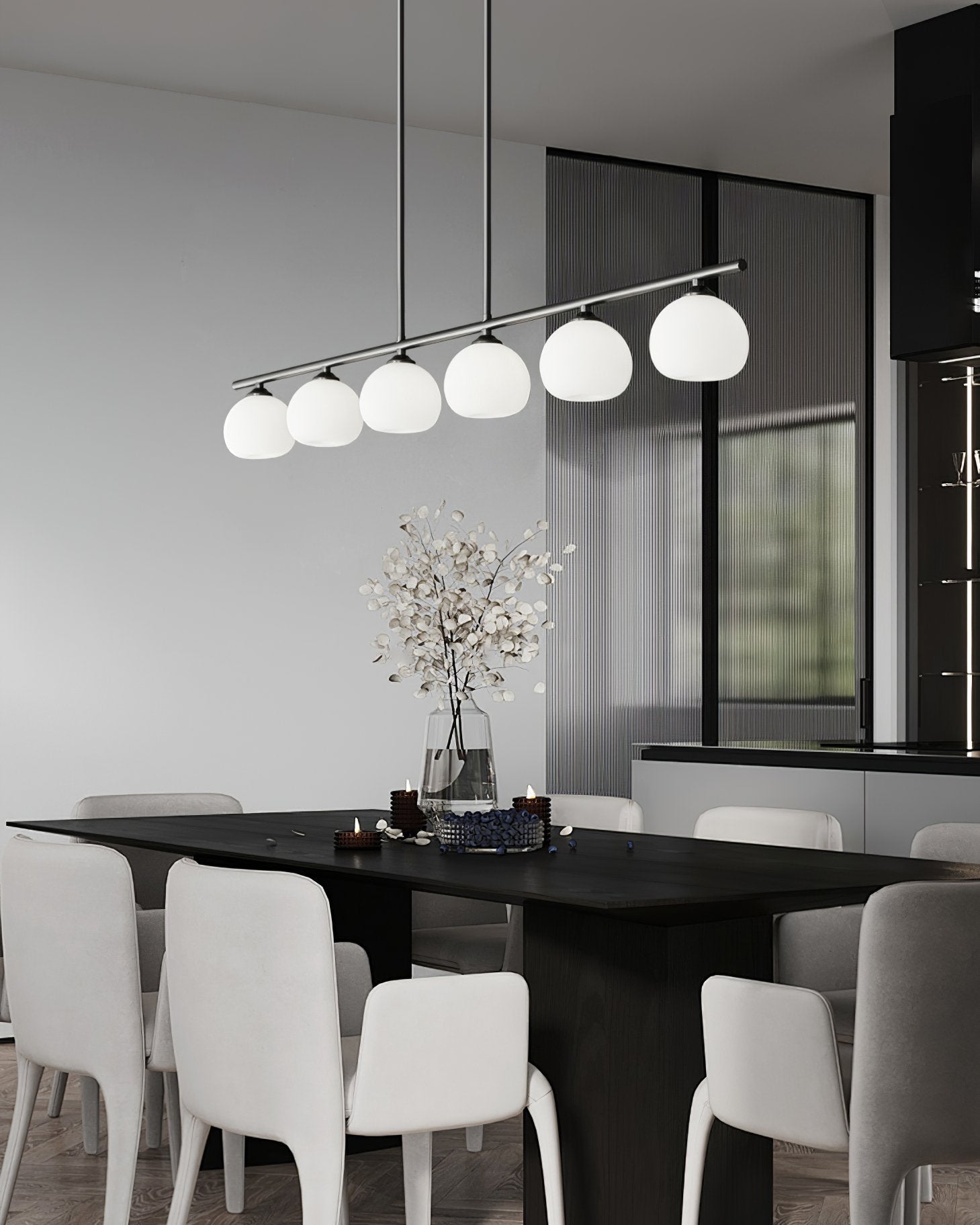 modern-linear-brass-glass-globe-chandelier-for-dining-room-and-kitchen-island-lighting