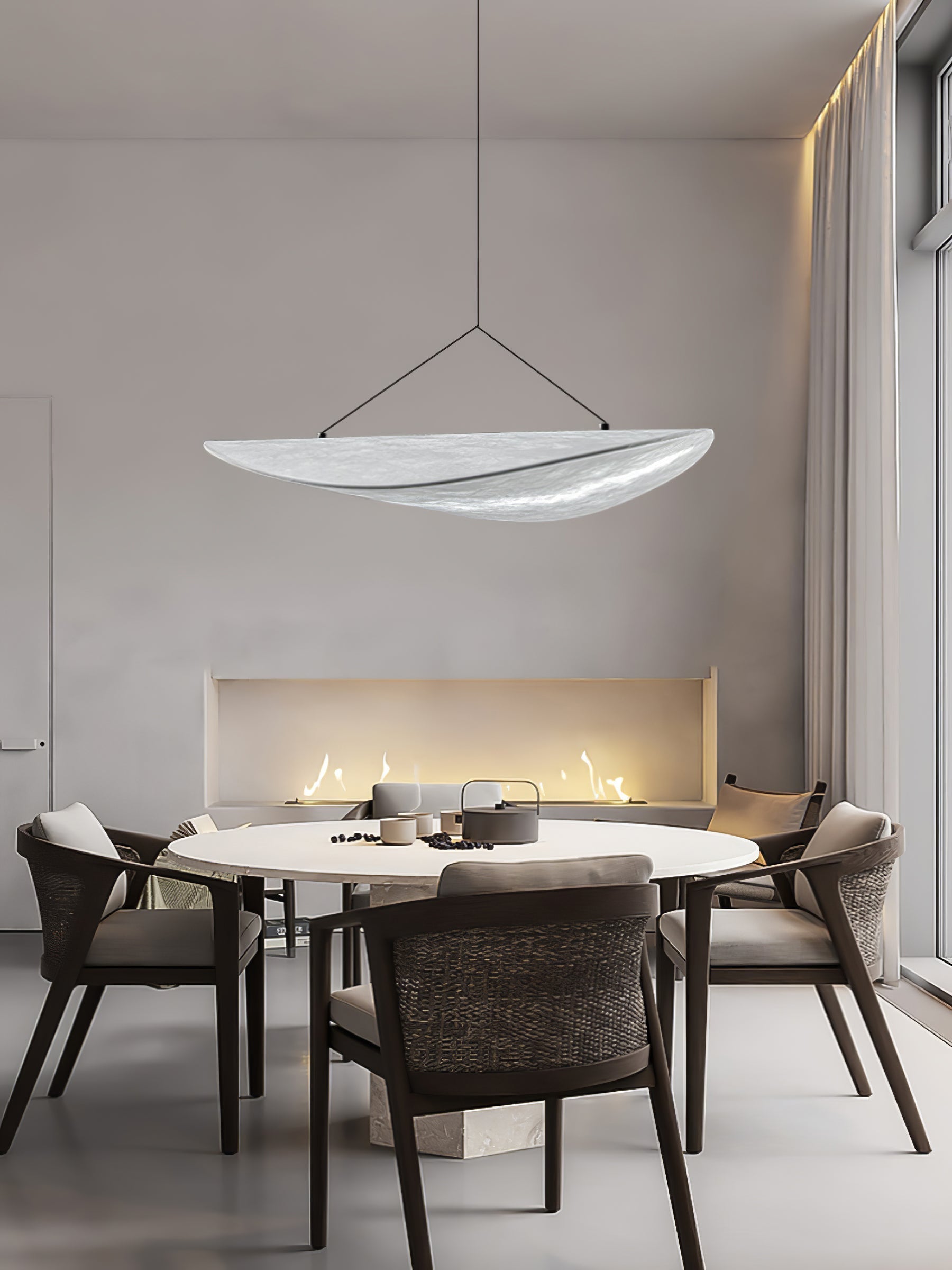 Modern Abstract Cloud Tyvek Pendant Light Sustainable LED Hanging Ceiling Luminaire