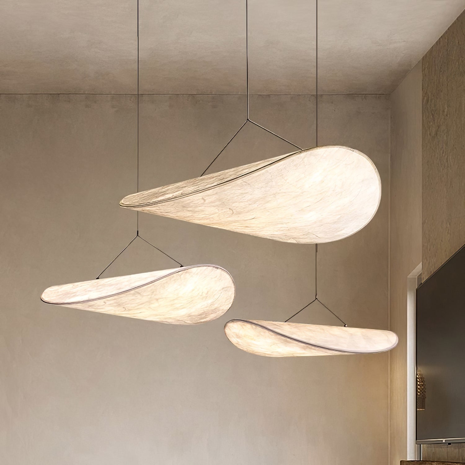 Modern Abstract Cloud Tyvek Pendant Light Sustainable LED Hanging Ceiling Luminaire