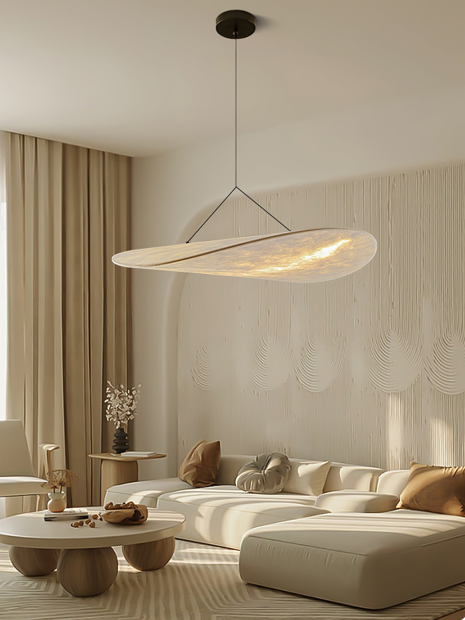 Modern Abstract Cloud Tyvek Pendant Light Sustainable LED Hanging Ceiling Luminaire