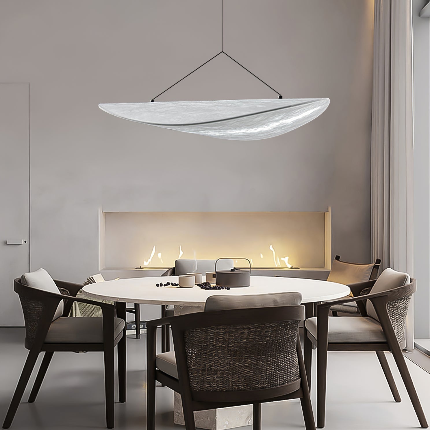 Modern Abstract Cloud Tyvek Pendant Light Sustainable LED Hanging Ceiling Luminaire