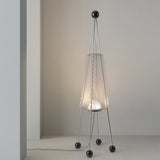 Tent Geometric Acrylic Floor Lamp Modern Stainless Steel Standing Light with 3 Color LED