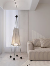 Tent Geometric Acrylic Floor Lamp Modern Stainless Steel Standing Light with 3 Color LED