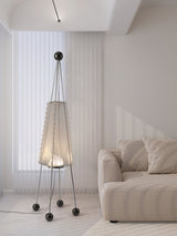 Tent Geometric Acrylic Floor Lamp Modern Stainless Steel Standing Light with 3 Color LED