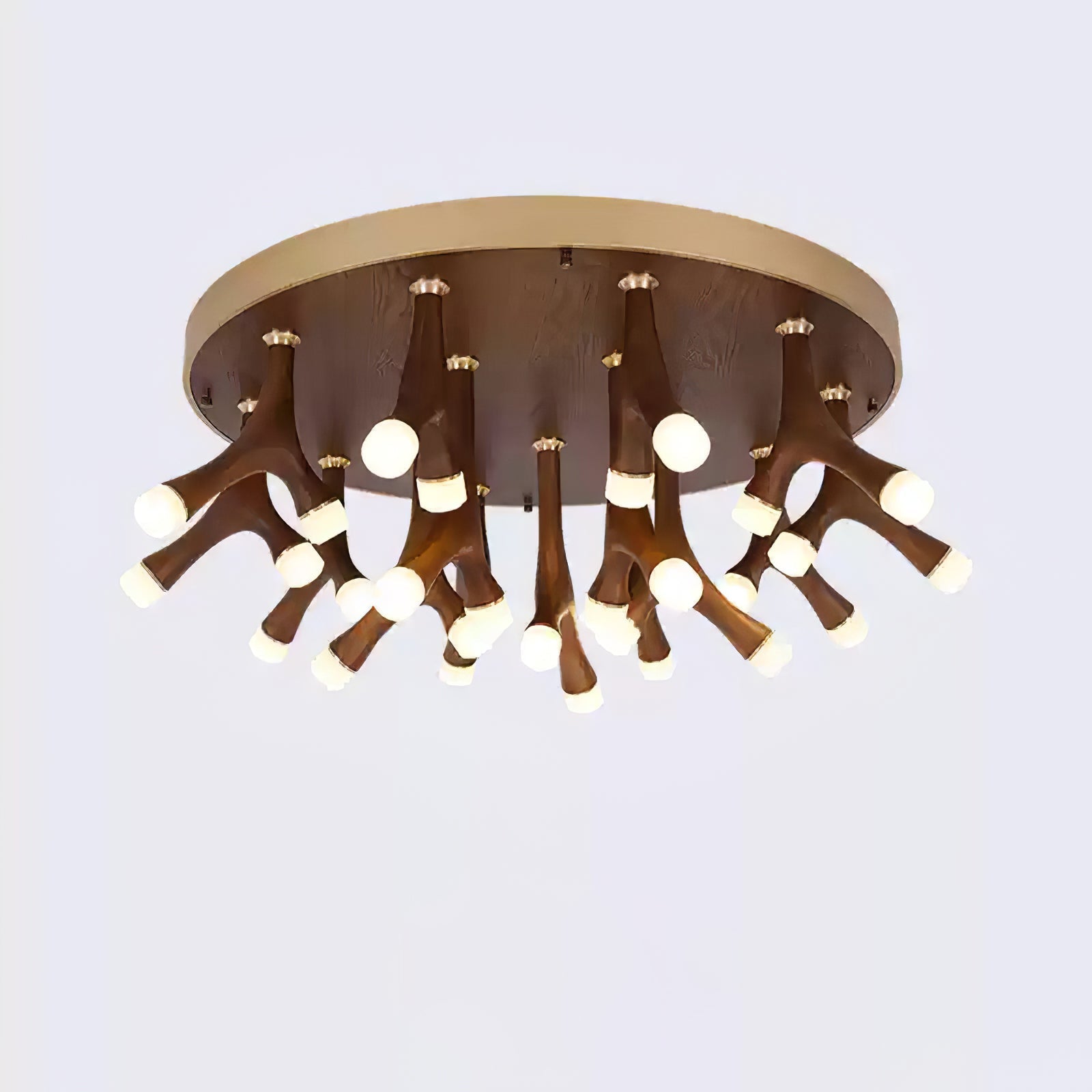 Tentacle Modern Wood LED Ceiling Lamp Multi Arm Integrated Flush Mount Lighting