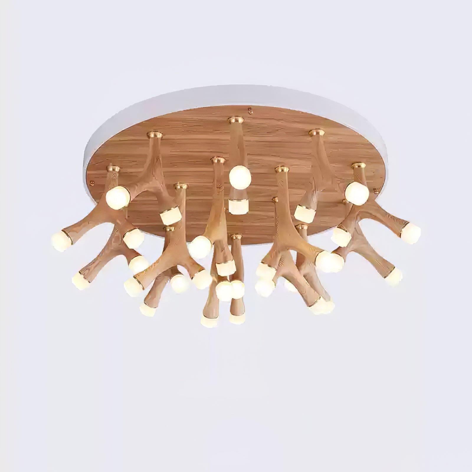 Tentacle Modern Wood LED Ceiling Lamp Multi Arm Integrated Flush Mount Lighting