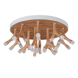 Tentacle Modern Wood LED Ceiling Lamp Multi Arm Integrated Flush Mount Lighting
