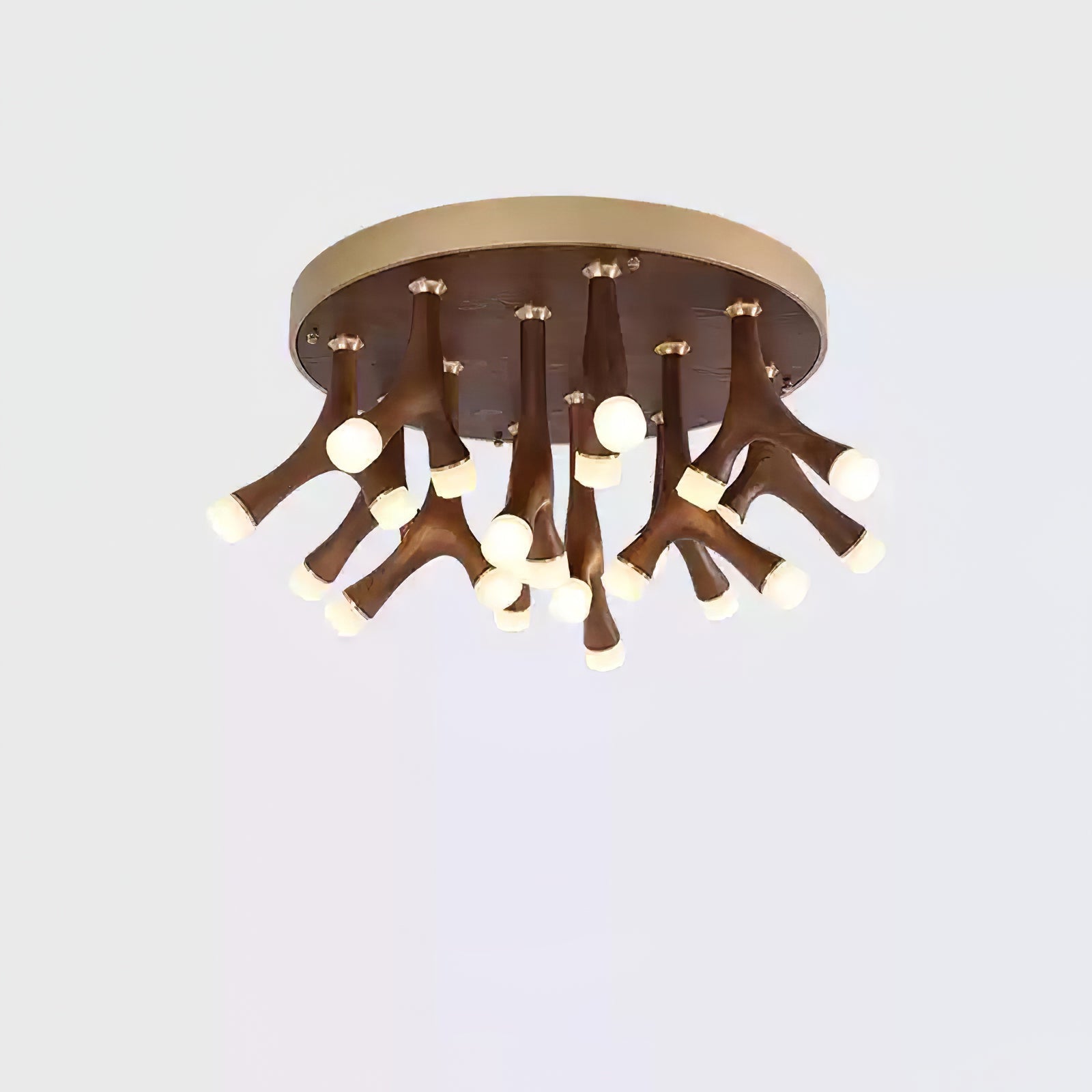 Tentacle Modern Wood LED Ceiling Lamp Multi Arm Integrated Flush Mount Lighting