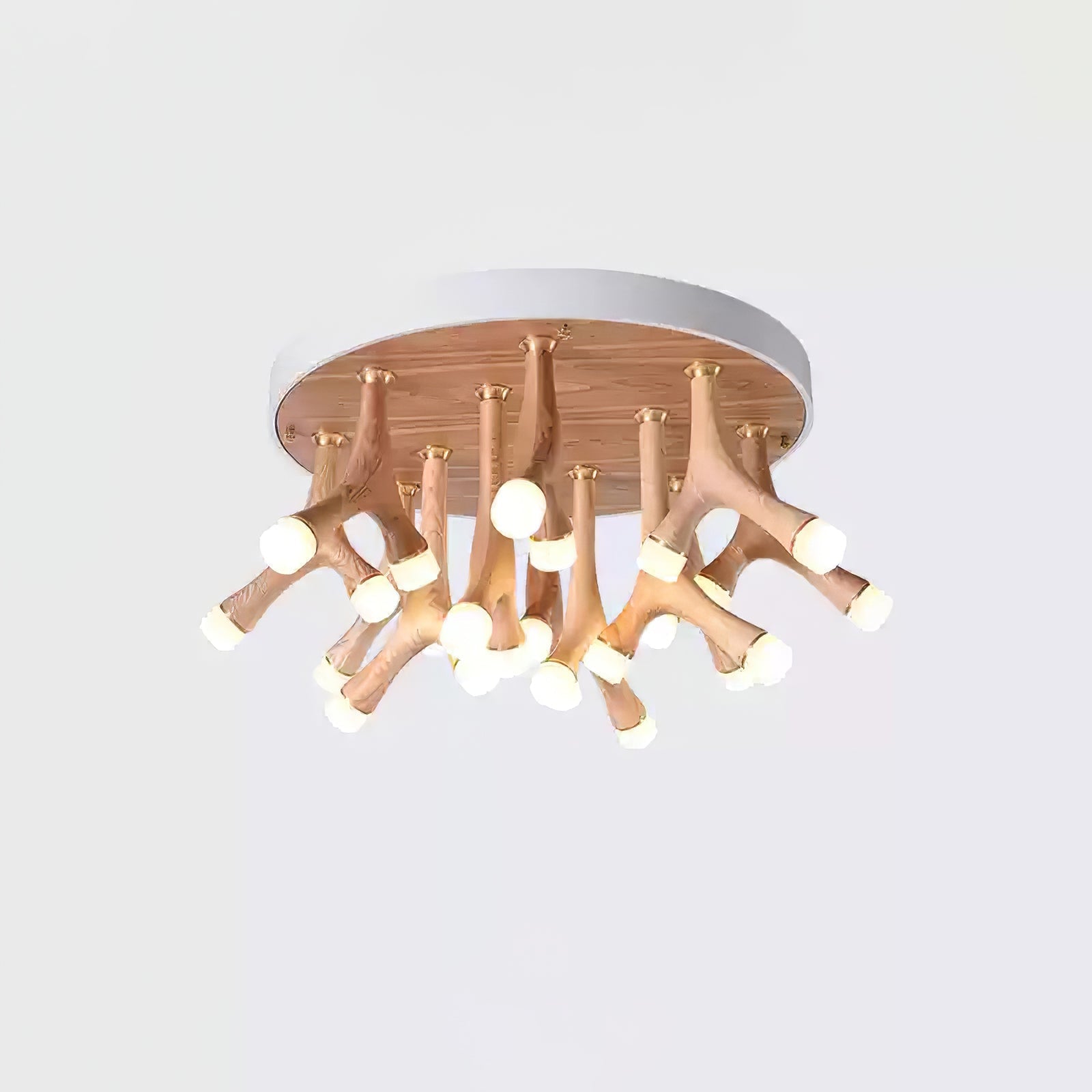 Tentacle Modern Wood LED Ceiling Lamp Multi Arm Integrated Flush Mount Lighting