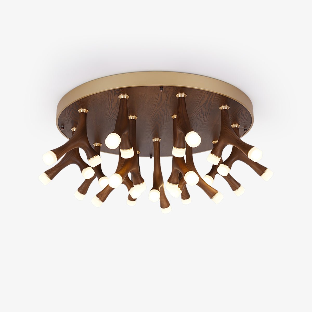 Tentacle Modern Wood LED Ceiling Lamp Multi Arm Integrated Flush Mount Lighting