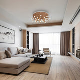 Tentacle Modern Wood LED Ceiling Lamp Multi Arm Integrated Flush Mount Lighting