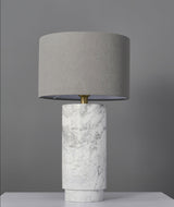 Modern Marble Base Table Lamp with Fabric Shade for Bedside and Living Room Lighting