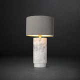 Modern Marble Base Table Lamp with Fabric Shade for Bedside and Living Room Lighting
