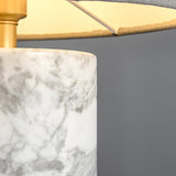 Modern Marble Base Table Lamp with Fabric Shade for Bedside and Living Room Lighting