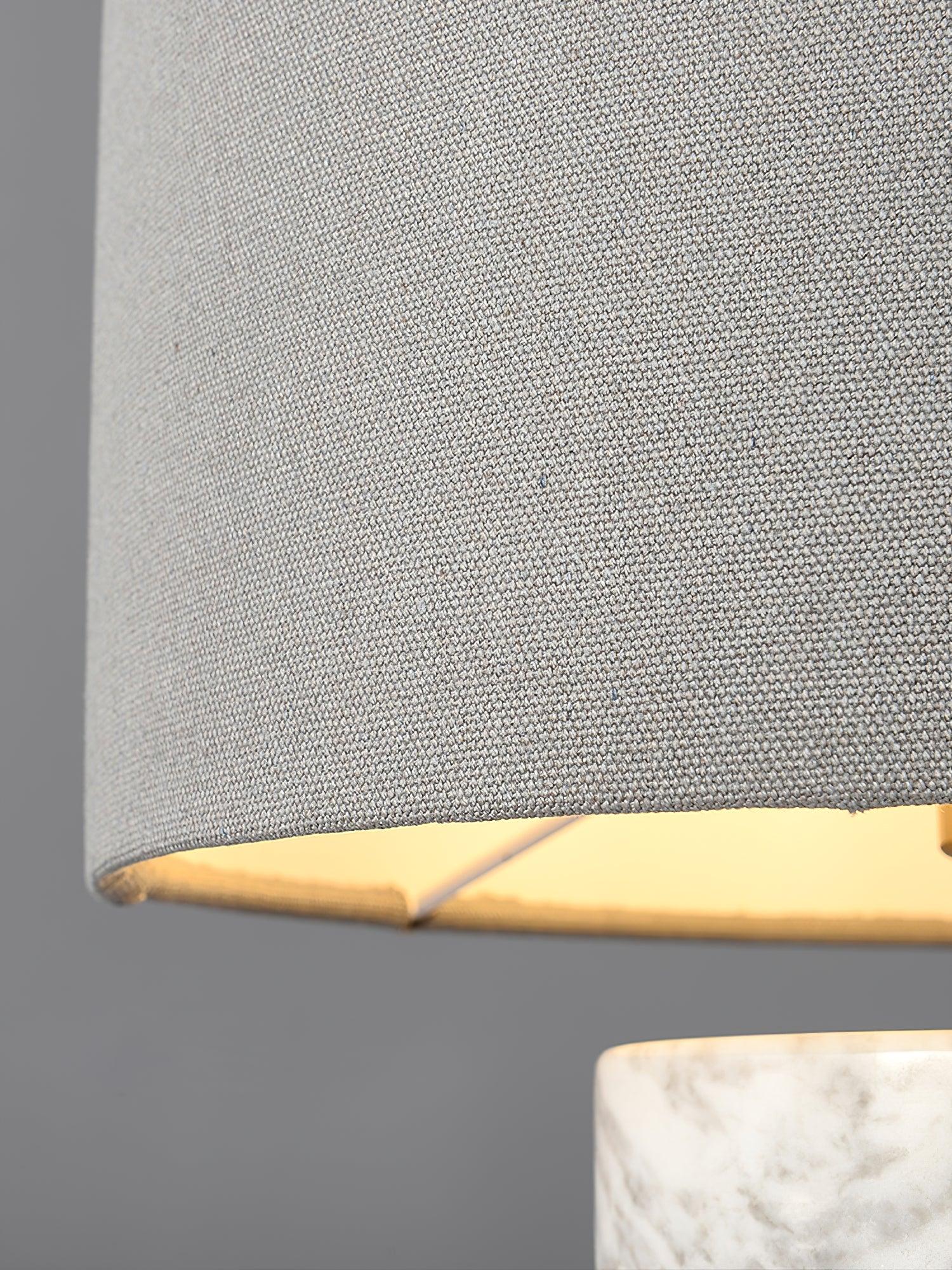 Modern Marble Base Table Lamp with Fabric Shade for Bedside and Living Room Lighting