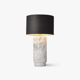 Modern Marble Base Table Lamp with Fabric Shade for Bedside and Living Room Lighting