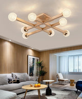 modern-tetrix-wood-flush-mount-ceiling-light-with-white-glass-shades-for-living-room-bedroom