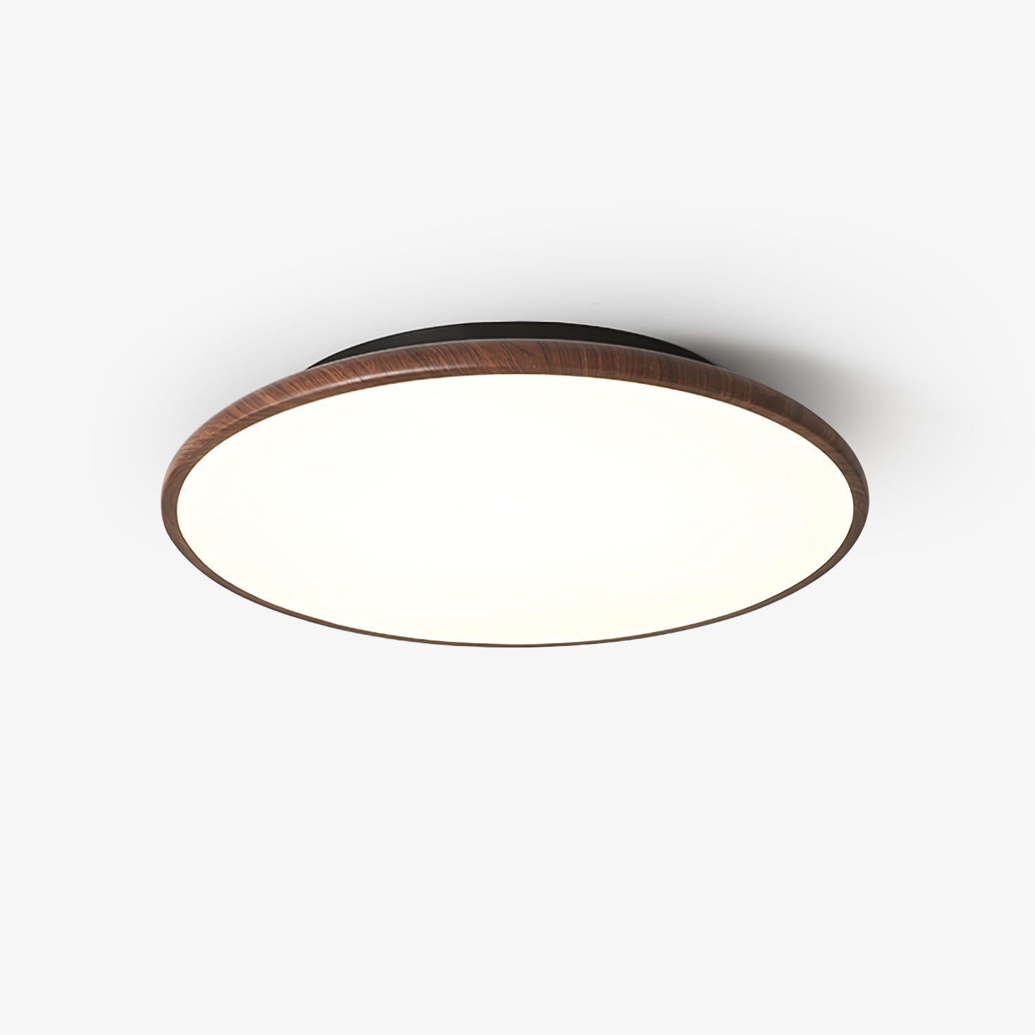 Modern Minimalist Geometric LED Ceiling Light with Walnut Wood Grain Finish