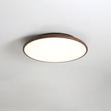 Modern Minimalist Geometric LED Ceiling Light with Walnut Wood Grain Finish