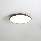 Modern Minimalist Geometric LED Ceiling Light with Walnut Wood Grain Finish