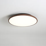 Modern Minimalist Geometric LED Ceiling Light with Walnut Wood Grain Finish