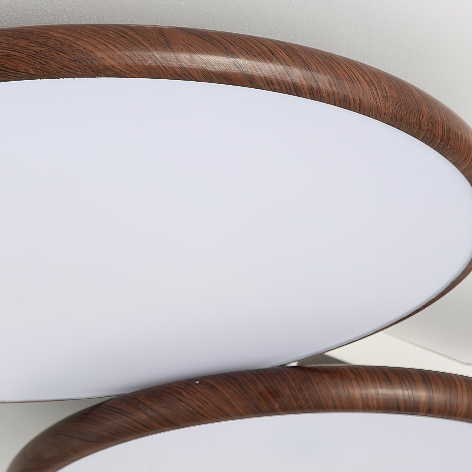 Modern Minimalist Geometric LED Ceiling Light with Walnut Wood Grain Finish
