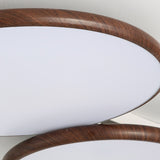Modern Minimalist Geometric LED Ceiling Light with Walnut Wood Grain Finish