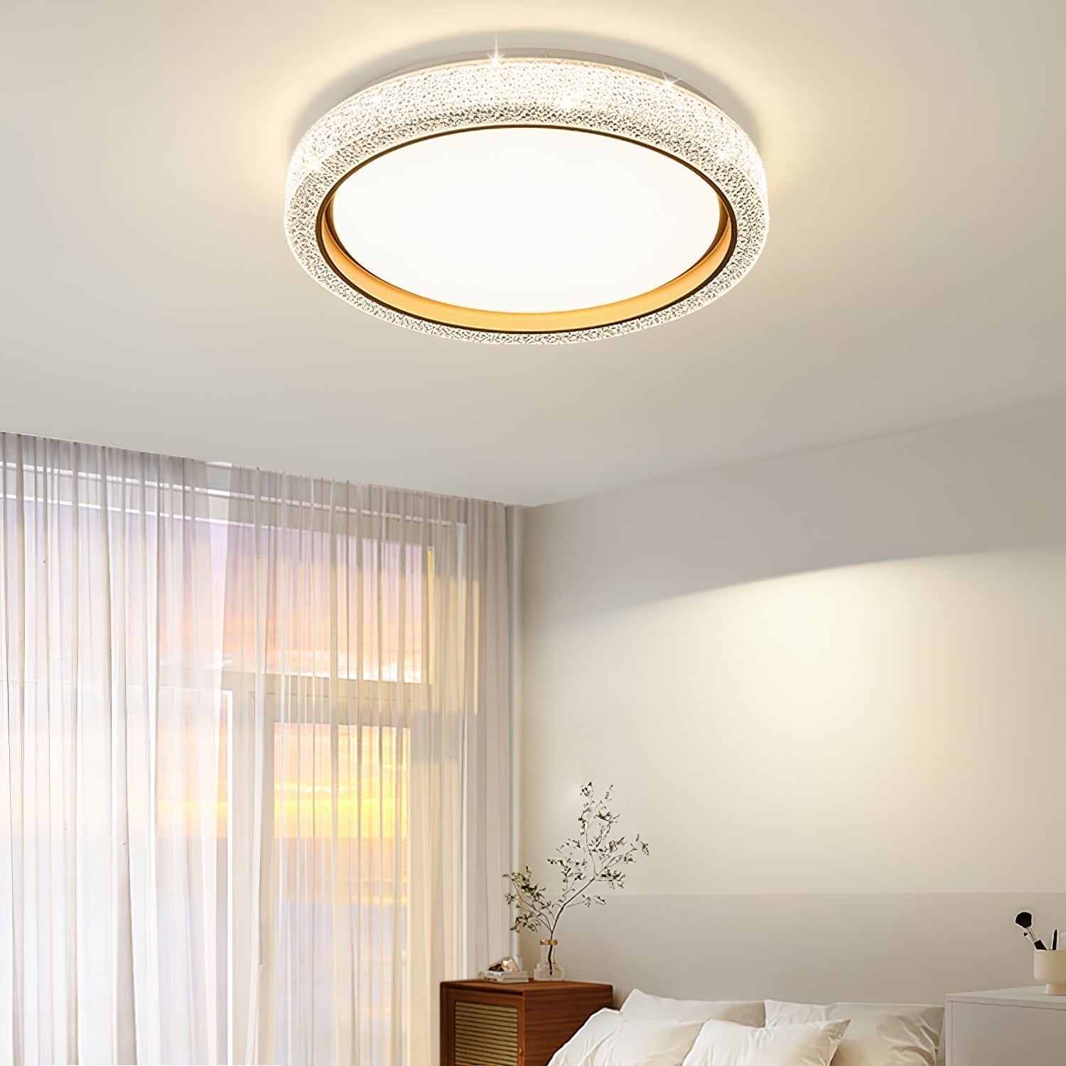 Modern Thin Round LED Flush Mount Ceiling Lamp for Contemporary Home Lighting