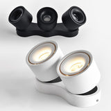 Modern Three Head Rotating Folding LED Flush Mount Ceiling Lamp for Indoor Lighting