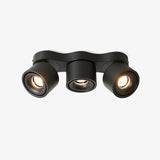 Modern Three Head Rotating Folding LED Flush Mount Ceiling Lamp for Indoor Lighting