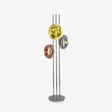 Modern Trio Lava Glass Standing Lamp with Three Chrome Orbs for Ambient Home Lighting