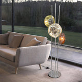 Modern Trio Lava Glass Standing Lamp with Three Chrome Orbs for Ambient Home Lighting