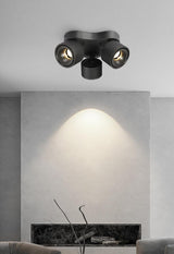 Adjustable Rotating Three Head LED Spotlight Flush Mount Ceiling Fixture for Accent Lighting