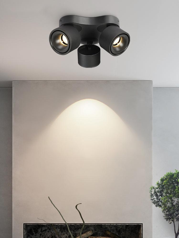 Adjustable Rotating Three Head LED Spotlight Flush Mount Ceiling Fixture for Accent Lighting
