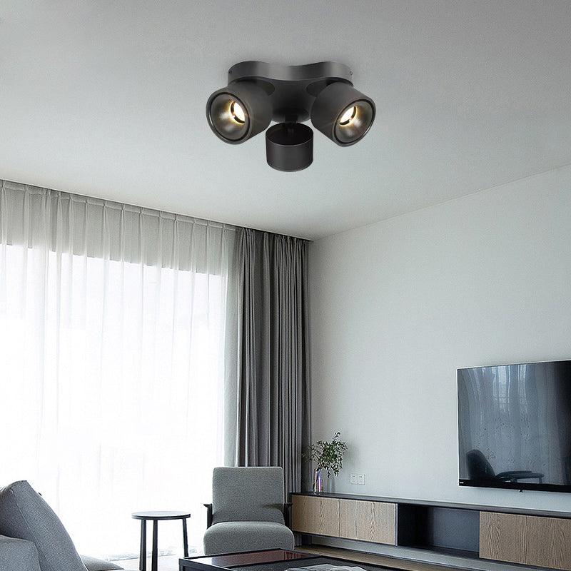 Adjustable Rotating Three Head LED Spotlight Flush Mount Ceiling Fixture for Accent Lighting