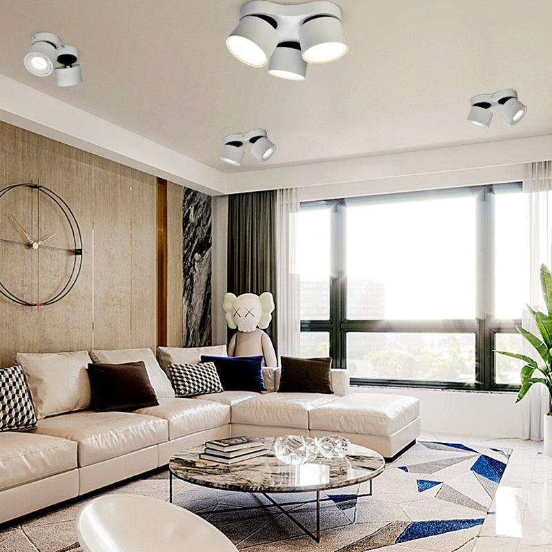 Adjustable Rotating Three Head LED Spotlight Flush Mount Ceiling Fixture for Accent Lighting