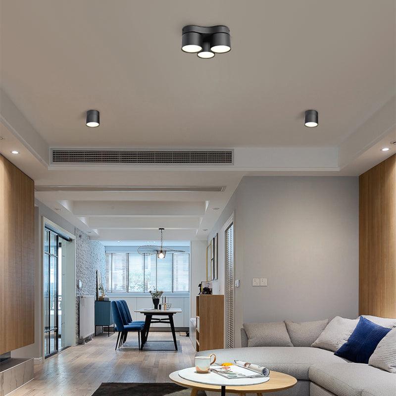 Adjustable Rotating Three Head LED Spotlight Flush Mount Ceiling Fixture for Accent Lighting