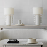 Contemporary Geometric Table Lamp with Spherical Base Accents for Modern Bedroom Decor
