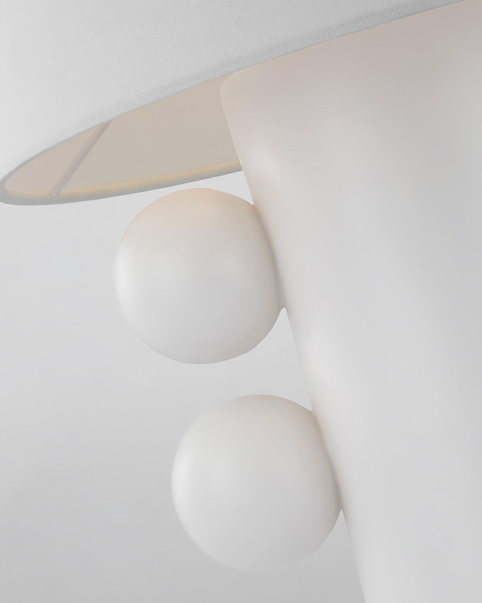 Contemporary Geometric Table Lamp with Spherical Base Accents for Modern Bedroom Decor