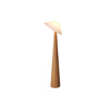 Modern Scandinavian Wooden Floor Lamp with Tilt Hat Fabric Shade Standing Light