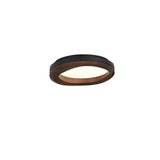 Timber Round Wood Ceiling Lamp Modern LED Flush Mount Light Fixture for Living Room and Bedroom