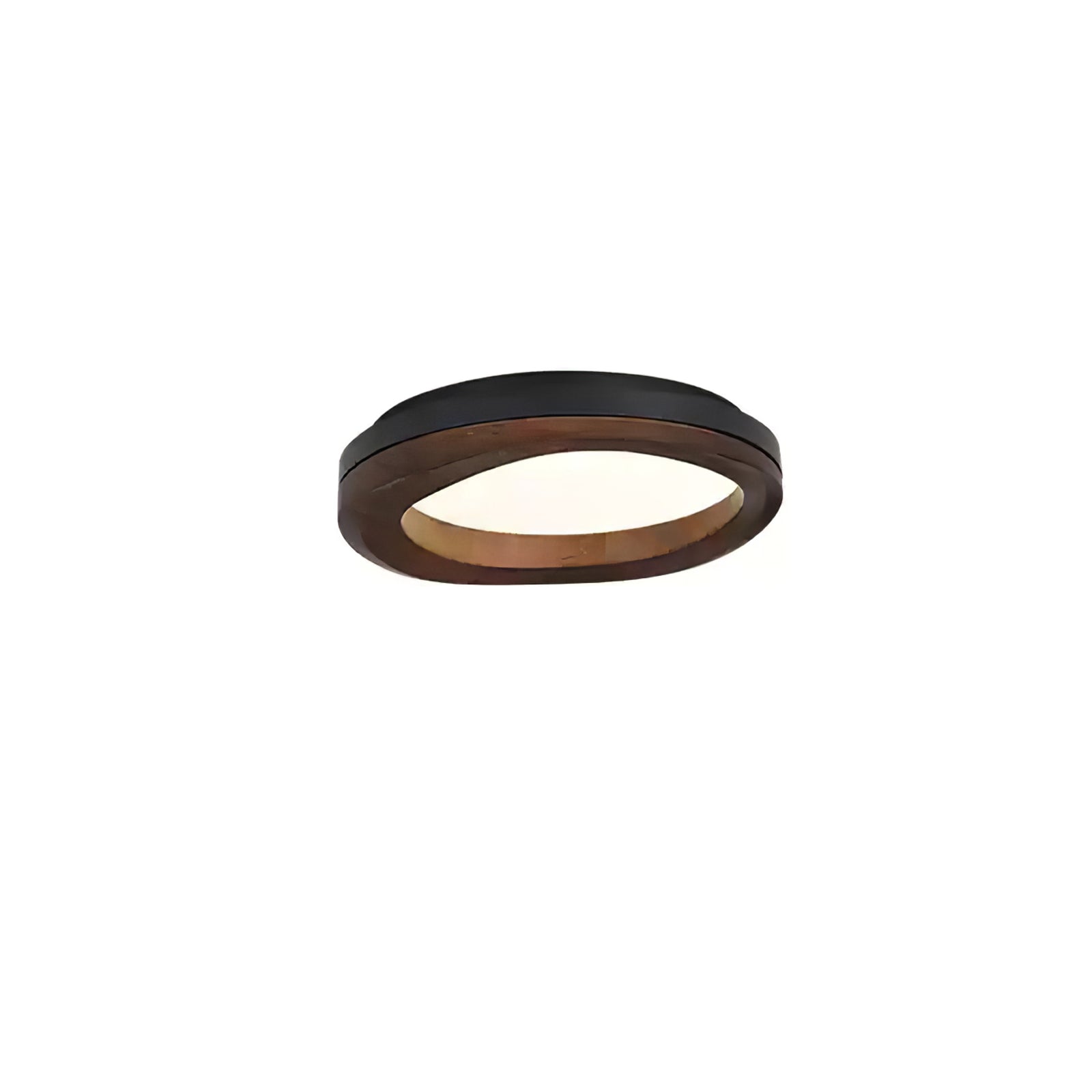 Timber Round Wood Ceiling Lamp Modern LED Flush Mount Light Fixture for Living Room and Bedroom