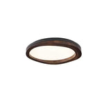 Timber Round Wood Ceiling Lamp Modern LED Flush Mount Light Fixture for Living Room and Bedroom