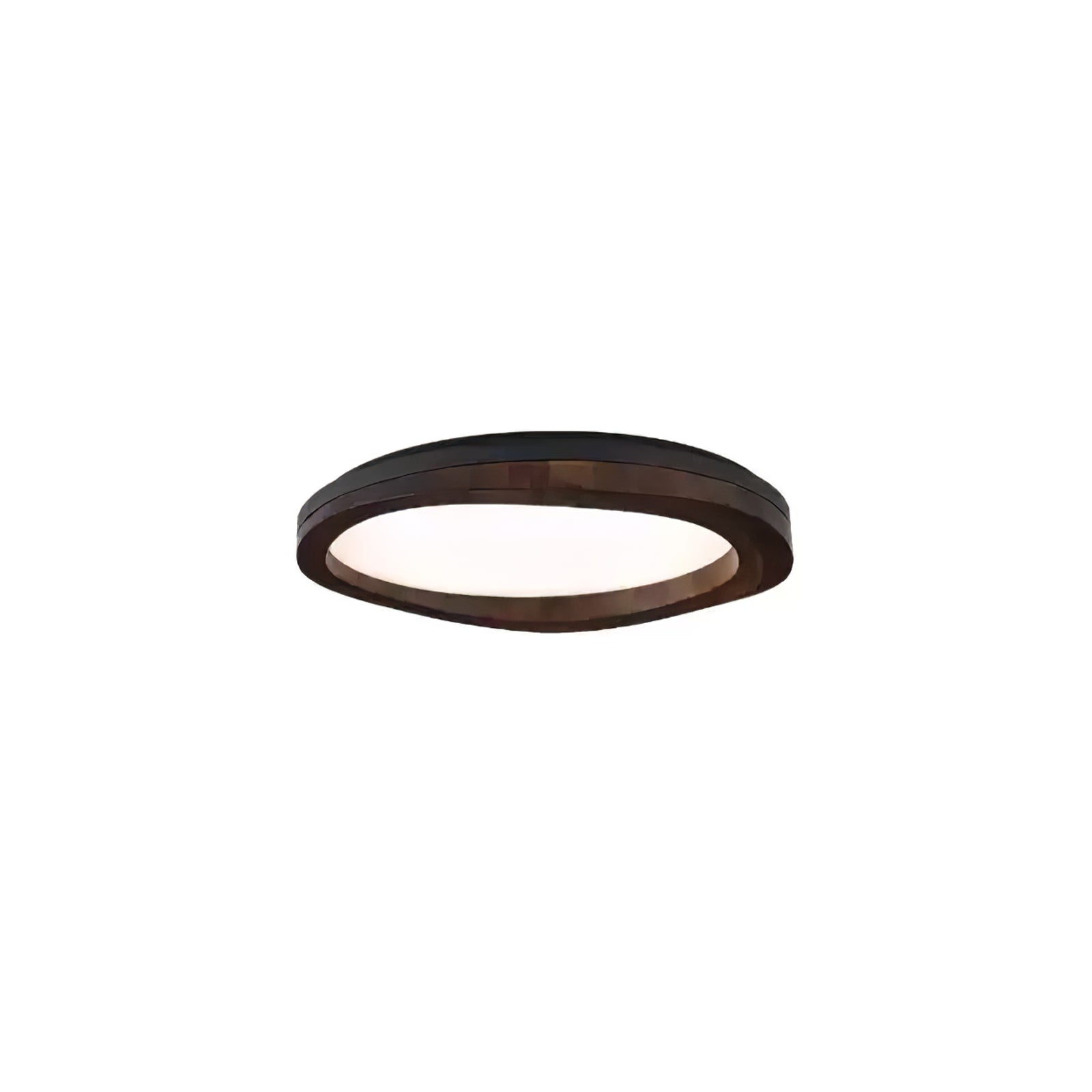 Timber Round Wood Ceiling Lamp Modern LED Flush Mount Light Fixture for Living Room and Bedroom