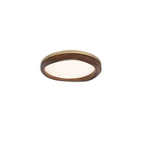 Timber Round Wood Ceiling Lamp Modern LED Flush Mount Light Fixture for Living Room and Bedroom