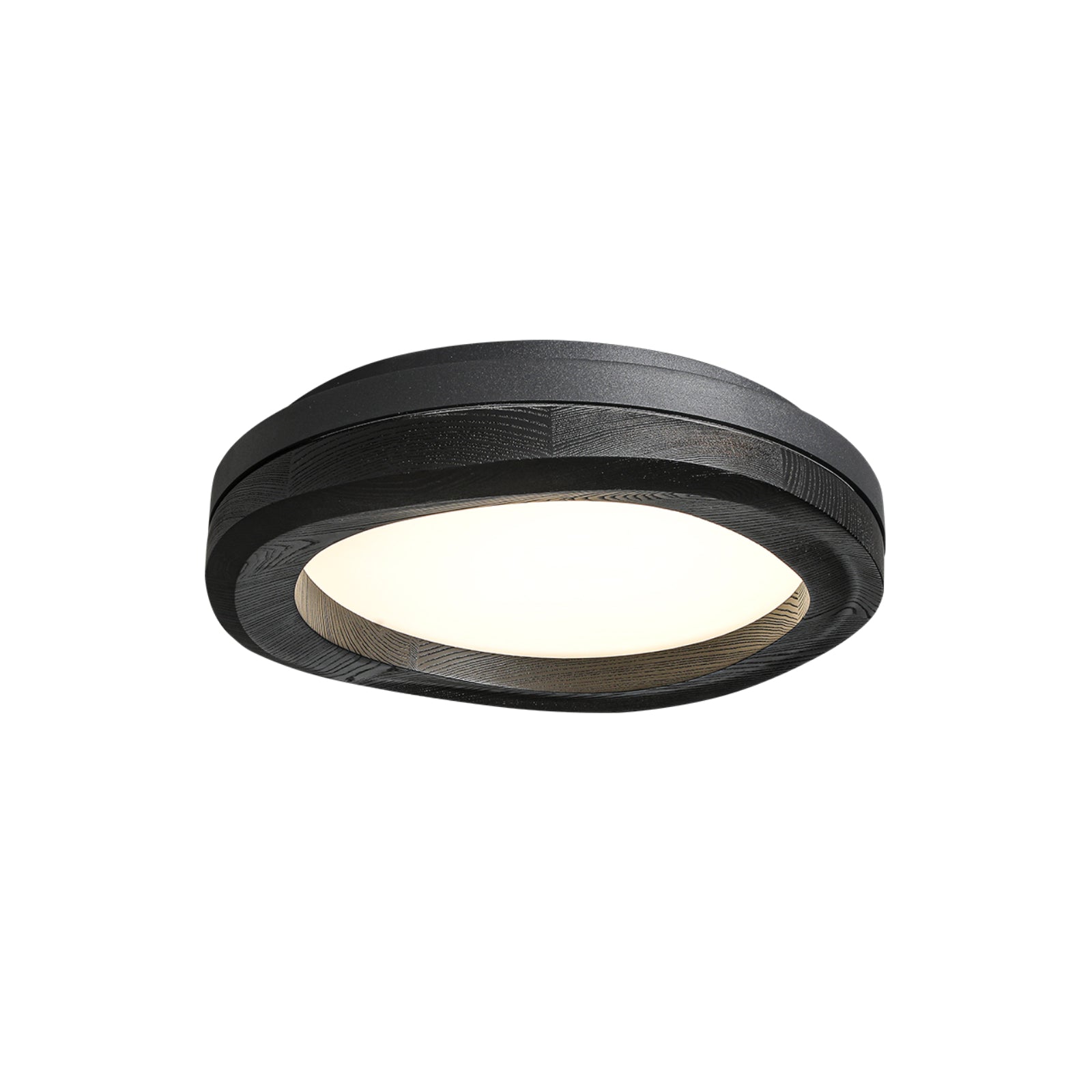 Timber Round Wood Ceiling Lamp Modern LED Flush Mount Light Fixture for Living Room and Bedroom