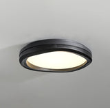Timber Round Wood Ceiling Lamp Modern LED Flush Mount Light Fixture for Living Room and Bedroom