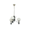 Tina Mid Century Modern Wood Crown Chandelier Glass Shade Pendant Lighting Fixture